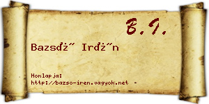Bazsó Irén névjegykártya