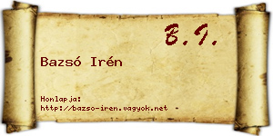 Bazsó Irén névjegykártya
